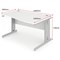 Impulse Plus Wave Desk, Right Hand, 1400mm Wide, Silver Cable Managed Legs, White