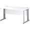 Impulse Plus Wave Desk, Right Hand, 1600mm Wide, Silver Cable Managed Legs, White