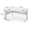 Impulse 1600mm Corner Desk, Left Hand, Silver Cable Managed Leg, White
