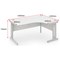 Impulse Plus Corner Desk, Right Hand, 1600mm Wide, Silver Cable Managed Legs, White, Installed