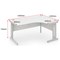 Impulse 1600mm Corner Desk, Right Hand, Silver Cable Managed Leg, White