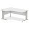 Impulse 1800mm Corner Desk, Left Hand, Silver Cable Managed Leg, White