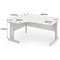 Impulse 1800mm Corner Desk, Left Hand, Silver Cable Managed Leg, White