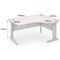 Impulse Plus Corner Desk, Right Hand, 1800mm Wide, Silver Cable Managed Legs, White, Installed