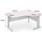 Impulse 1800mm Corner Desk, Right Hand, Silver Cable Managed Leg, White