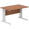 Impulse 1200mm Rectangular Desk, Silver Cable Managed Leg, Walnut