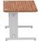 Impulse 1200mm Rectangular Desk, Silver Cable Managed Leg, Walnut
