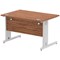 Impulse 1200mm Rectangular Desk, Silver Cable Managed Leg, Walnut