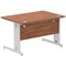 Impulse 1200mm Rectangular Desk, Silver Cable Managed Leg, Walnut