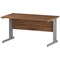 Impulse 1400mm Rectangular Desk, Silver Cable Managed Leg, Walnut