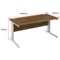 Impulse Plus Rectangular Desk, 1400mm Wide, Silver Cable Managed Legs, Walnut, Installed