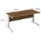 Impulse 1400mm Rectangular Desk, Silver Cable Managed Leg, Walnut