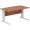 Impulse 1400mm Rectangular Desk, Silver Cable Managed Leg, Walnut