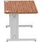 Impulse 1400mm Rectangular Desk, Silver Cable Managed Leg, Walnut