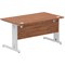 Impulse 1400mm Rectangular Desk, Silver Cable Managed Leg, Walnut