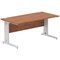 Impulse 1600mm Rectangular Desk, Silver Cable Managed Leg, Walnut