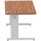 Impulse 1600mm Rectangular Desk, Silver Cable Managed Leg, Walnut