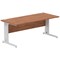 Impulse 1800mm Rectangular Desk, Silver Cable Managed Leg, Walnut