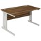 Impulse Plus Wave Desk, Left Hand, 1400mm Wide, Silver Cable Managed Legs, Walnut, Installed