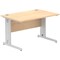Impulse 1200mm Rectangular Desk, Silver Cable Managed Leg, Maple