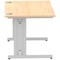 Impulse 1200mm Rectangular Desk, Silver Cable Managed Leg, Maple