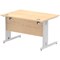 Impulse 1200mm Rectangular Desk, Silver Cable Managed Leg, Maple