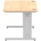 Impulse 1200mm Rectangular Desk, Silver Cable Managed Leg, Maple