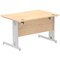 Impulse 1200mm Rectangular Desk, Silver Cable Managed Leg, Maple