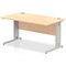 Impulse 1400mm Rectangular Desk, Silver Cable Managed Leg, Maple