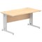 Impulse 1400mm Rectangular Desk, Silver Cable Managed Leg, Maple