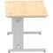 Impulse 1400mm Rectangular Desk, Silver Cable Managed Leg, Maple