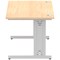 Impulse 1400mm Rectangular Desk, Silver Cable Managed Leg, Maple