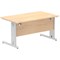 Impulse 1400mm Rectangular Desk, Silver Cable Managed Leg, Maple