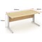 Impulse 1600mm Rectangular Desk, Silver Cable Managed Leg, Maple