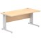 Impulse 1600mm Rectangular Desk, Silver Cable Managed Leg, Maple