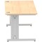 Impulse 1600mm Rectangular Desk, Silver Cable Managed Leg, Maple