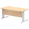 Impulse 1600mm Rectangular Desk, Silver Cable Managed Leg, Maple