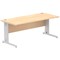Impulse 1800mm Rectangular Desk, Silver Cable Managed Leg, Maple