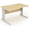 Impulse Plus Wave Desk, Left Hand, 1400mm Wide, Silver Cable Managed Legs, Maple, Installed