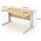 Impulse Plus Wave Desk, Right Hand, 1400mm Wide, Silver Cable Managed Legs, Maple, Installed