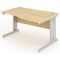 Impulse Plus Wave Desk, Right Hand, 1600mm Wide, Silver Cable Managed Legs, Maple, Installed