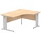 Impulse 1600mm Corner Desk, Left Hand, Silver Cable Managed Leg, Maple