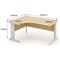 Impulse Plus Corner Desk, Left Hand, 1600mm Wide, Silver Cable Managed Legs, Maple, Installed