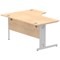 Impulse 1600mm Corner Desk, Left Hand, Silver Cable Managed Leg, Maple