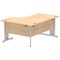 Impulse 1600mm Corner Desk, Left Hand, Silver Cable Managed Leg, Maple