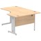 Impulse 1600mm Corner Desk, Left Hand, Silver Cable Managed Leg, Maple