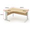 Impulse 1800mm Corner Desk, Left Hand, Silver Cable Managed Leg, Maple