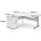 Impulse 1800mm Corner Desk with 600mm Desk High Pedestal, Left Hand, Silver Cantilever Leg, White