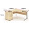Impulse Corner Desk with 600mm Pedestal, Left Hand, 1800mm Wide, Silver Legs, Maple, Installed