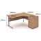 Impulse 1600mm Corner Desk with 600mm Desk High Pedestal, Right Hand, Silver Cantilever Leg, Beech